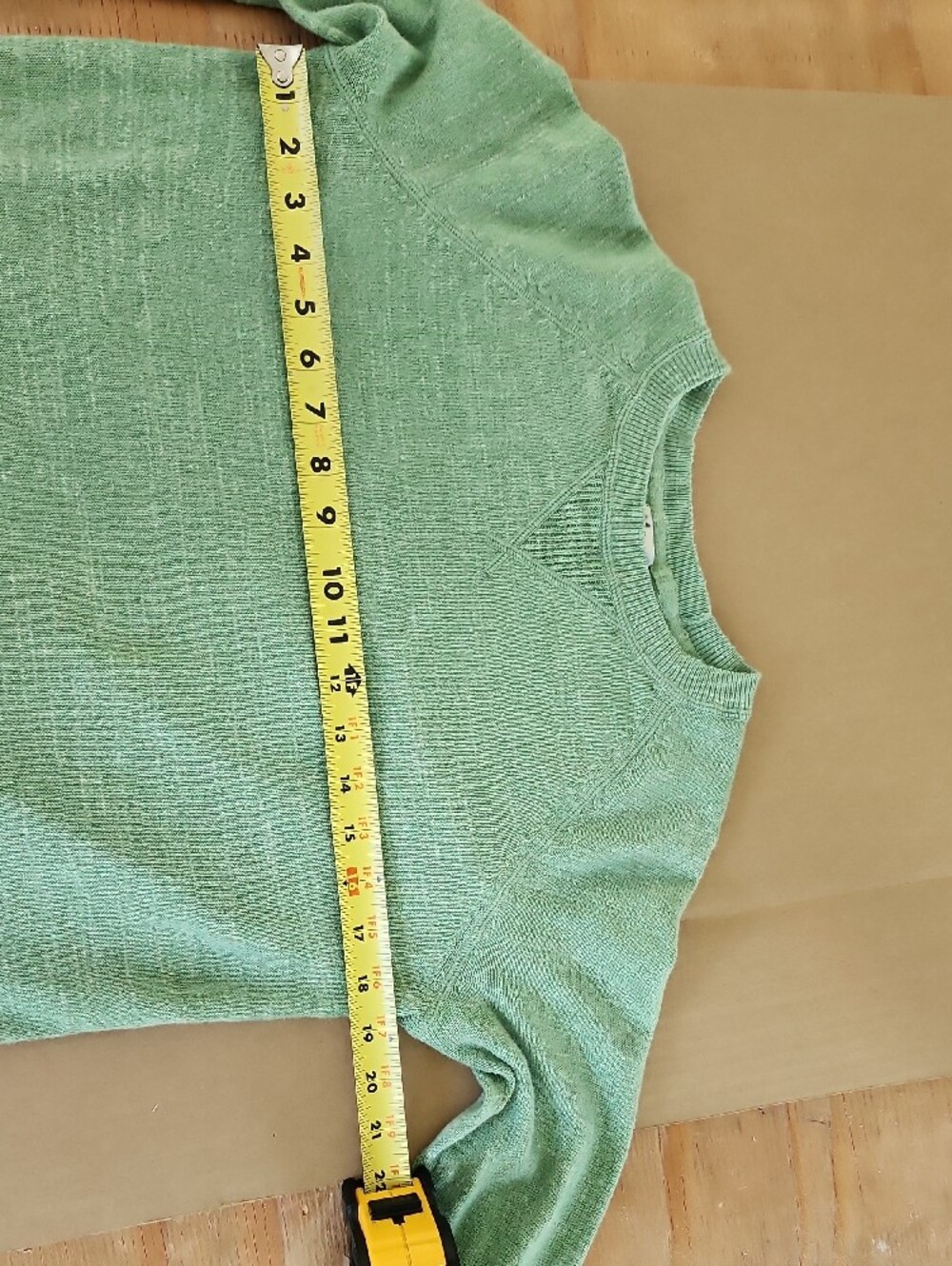 L.L. Bean Organic Cotton Slub Crewneck Sweater Lightweight Sweatshirt Green - Picture 3 of 9
